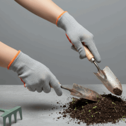 Gants de jardinage en coton avec revêtement en caoutchouc, taille unique - lot de 2